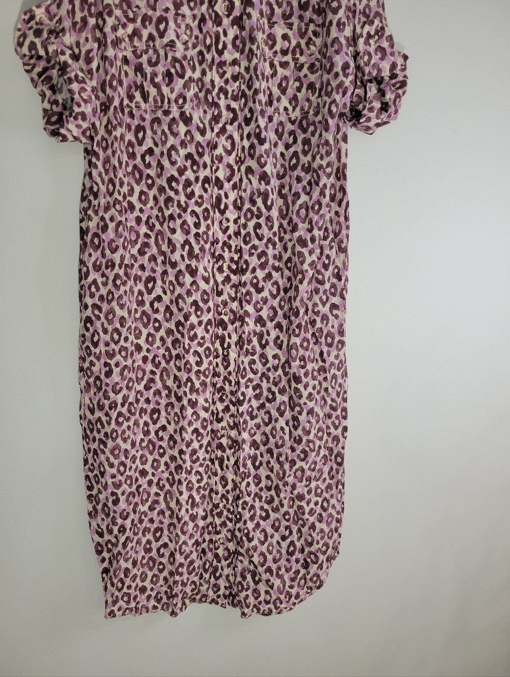 ZIMMERMANN DRESS XL/XXL Leopard Print Button-Front Shirt Dress in Pink - Picture 5 of 8
